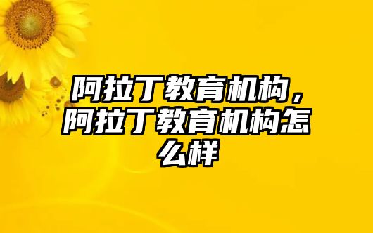 阿拉丁教育機構，阿拉丁教育機構怎么樣