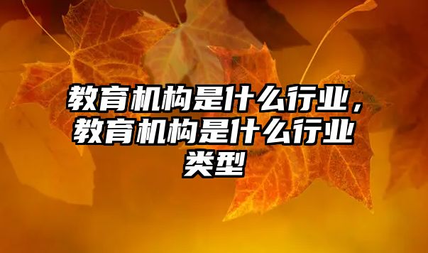 教育機構(gòu)是什么行業(yè)，教育機構(gòu)是什么行業(yè)類型