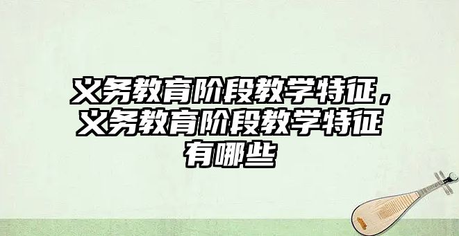 義務教育階段教學特征，義務教育階段教學特征有哪些