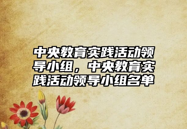 中央教育實踐活動領導小組，中央教育實踐活動領導小組名單