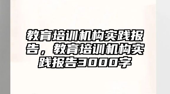 教育培訓機構實踐報告，教育培訓機構實踐報告3000字