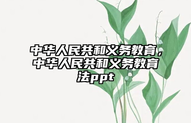 中華人民共和義務教育，中華人民共和義務教育法ppt