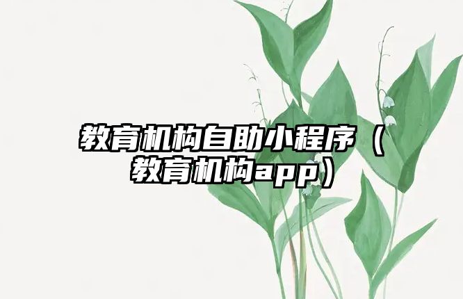 教育機構自助小程序（教育機構app）