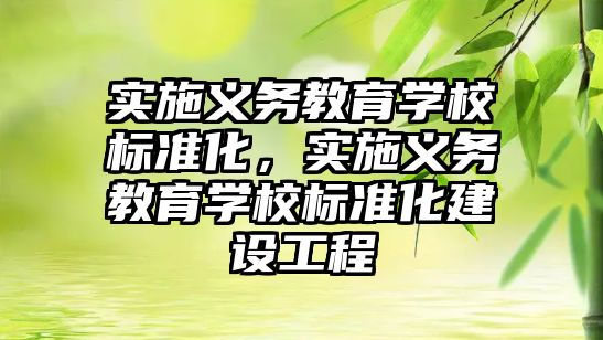 實施義務教育學校標準化，實施義務教育學校標準化建設工程