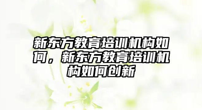 新東方教育培訓機構如何，新東方教育培訓機構如何創(chuàng)新