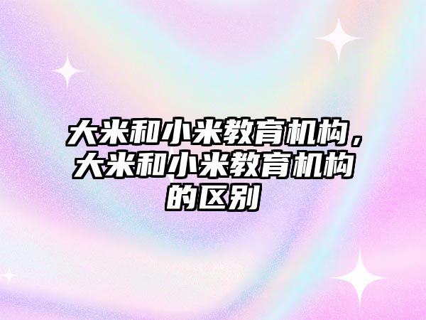 大米和小米教育機構，大米和小米教育機構的區別