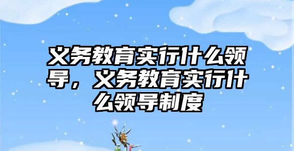 義務教育實行什么領導，義務教育實行什么領導制度