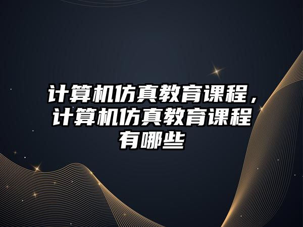 計算機仿真教育課程，計算機仿真教育課程有哪些