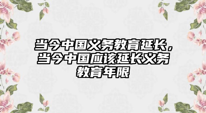 當(dāng)今中國義務(wù)教育延長，當(dāng)今中國應(yīng)該延長義務(wù)教育年限