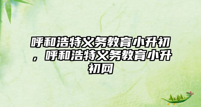 呼和浩特義務教育小升初，呼和浩特義務教育小升初網(wǎng)