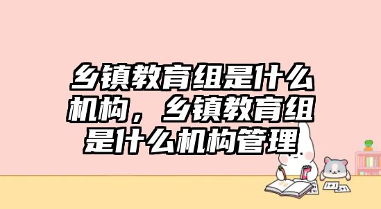 鄉(xiāng)鎮(zhèn)教育組是什么機構(gòu)，鄉(xiāng)鎮(zhèn)教育組是什么機構(gòu)管理