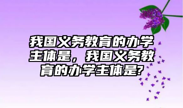 我國義務教育的辦學主體是，我國義務教育的辦學主體是?