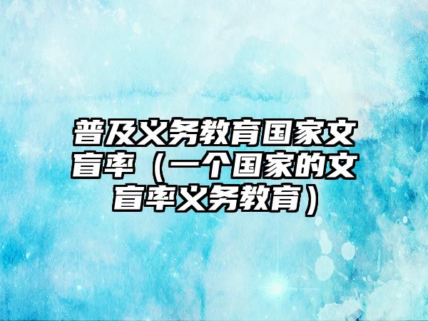 普及義務(wù)教育國家文盲率（一個國家的文盲率義務(wù)教育）