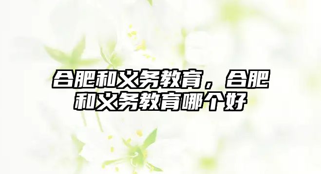 合肥和義務(wù)教育，合肥和義務(wù)教育哪個(gè)好