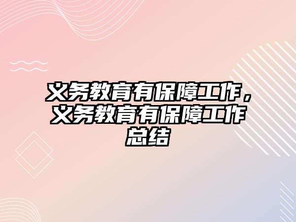 義務教育有保障工作，義務教育有保障工作總結