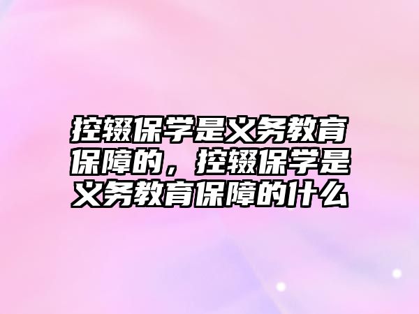 控輟保學是義務教育保障的，控輟保學是義務教育保障的什么