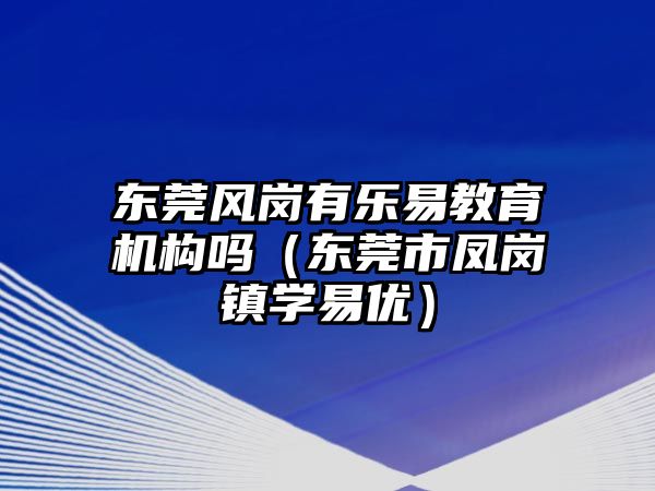 東莞風崗有樂易教育機構嗎（東莞市鳳崗鎮學易優）