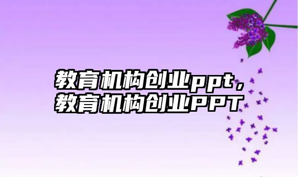 教育機構創業ppt，教育機構創業PPT