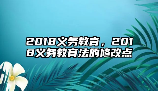 2018義務教育，2018義務教育法的修改點