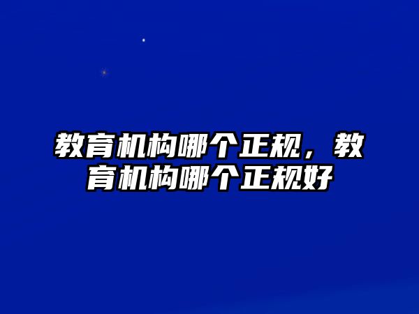 教育機構哪個正規，教育機構哪個正規好