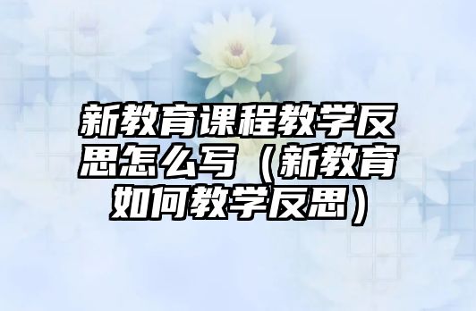 新教育課程教學反思怎么寫（新教育如何教學反思）