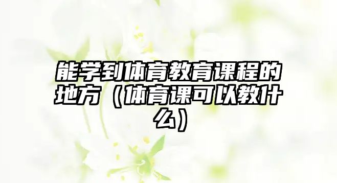 能學到體育教育課程的地方（體育課可以教什么）