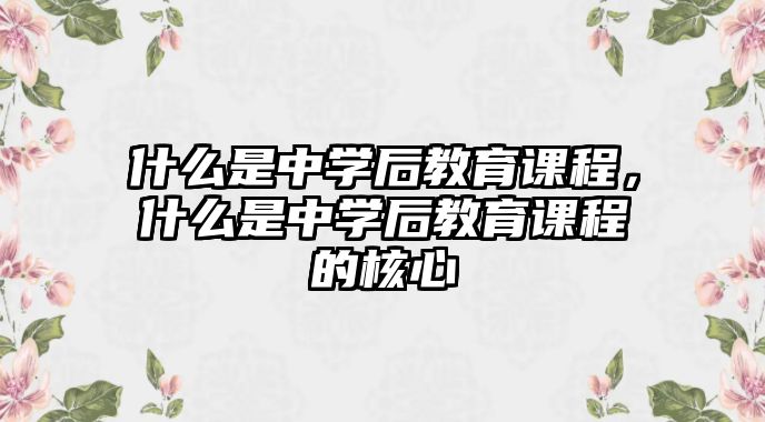 什么是中學(xué)后教育課程，什么是中學(xué)后教育課程的核心