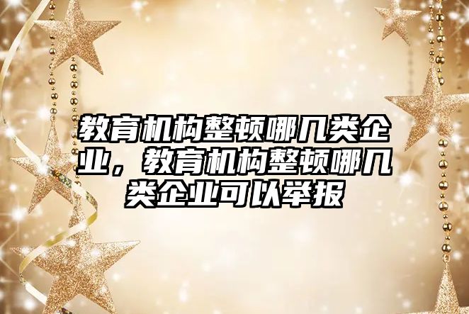 教育機構(gòu)整頓哪幾類企業(yè)，教育機構(gòu)整頓哪幾類企業(yè)可以舉報