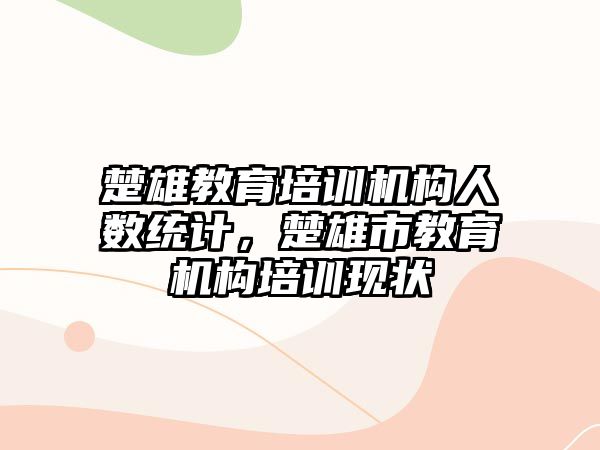 楚雄教育培訓機構人數統計，楚雄市教育機構培訓現狀