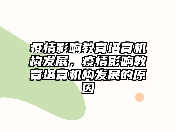 疫情影響教育培育機構發展，疫情影響教育培育機構發展的原因