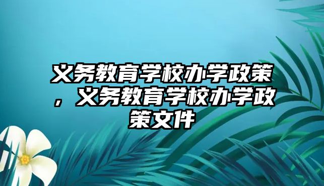 義務教育學校辦學政策，義務教育學校辦學政策文件