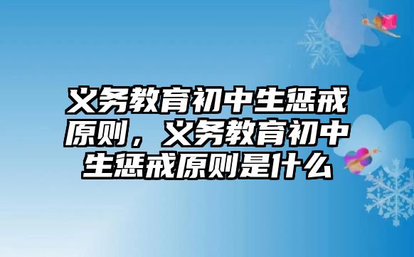 義務(wù)教育初中生懲戒原則，義務(wù)教育初中生懲戒原則是什么