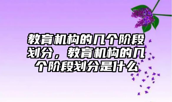 教育機構的幾個階段劃分，教育機構的幾個階段劃分是什么