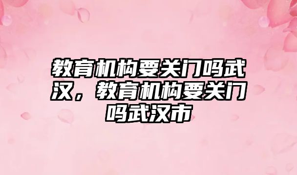 教育機構要關門嗎武漢，教育機構要關門嗎武漢市