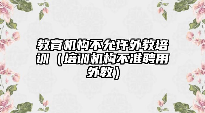 教育機構不允許外教培訓（培訓機構不準聘用外教）