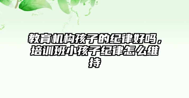 教育機構孩子的紀律好嗎，培訓班小孩子紀律怎么維持