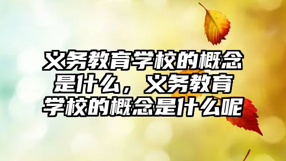 義務教育學校的概念是什么，義務教育學校的概念是什么呢