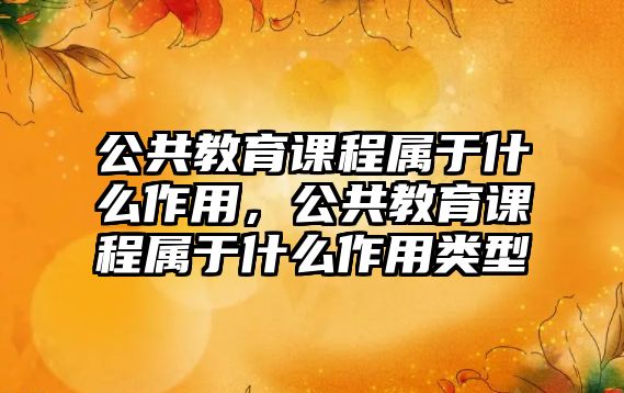 公共教育課程屬于什么作用，公共教育課程屬于什么作用類型