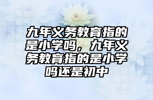 九年義務教育指的是小學嗎，九年義務教育指的是小學嗎還是初中