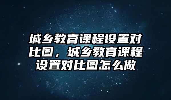 城鄉教育課程設置對比圖，城鄉教育課程設置對比圖怎么做