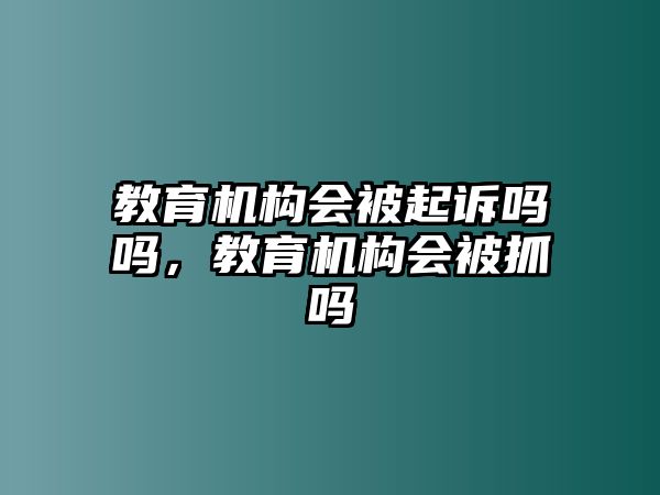 教育機構會被起訴嗎嗎，教育機構會被抓嗎