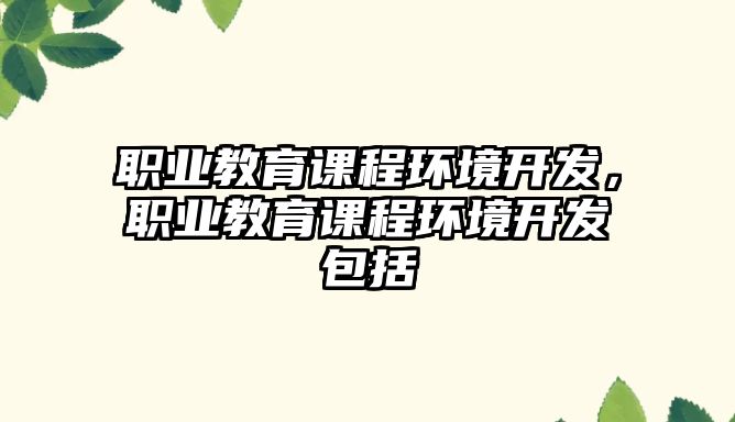 職業(yè)教育課程環(huán)境開發(fā)，職業(yè)教育課程環(huán)境開發(fā)包括