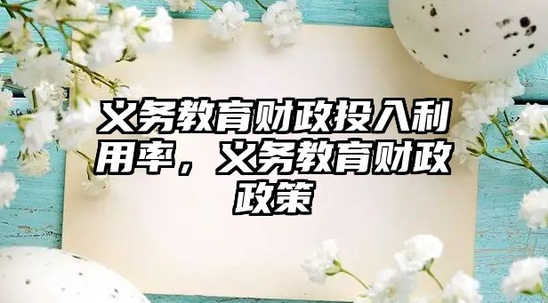 義務教育財政投入利用率，義務教育財政政策